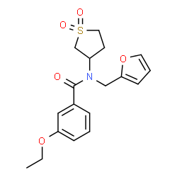 ChemSpider 2D Image | N-(1,1-Dioxidotetrahydro-3-thiophenyl)-3-ethoxy-N-(2-furylmethyl)benzamide | C18H21NO5S