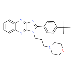 ChemSpider 2D Image | 2-[4-(2-Methyl-2-propanyl)phenyl]-1-[3-(4-morpholinyl)propyl]-1H-imidazo[4,5-b]quinoxaline | C26H31N5O
