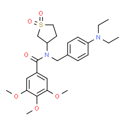 ChemSpider 2D Image | N-[4-(Diethylamino)benzyl]-N-(1,1-dioxidotetrahydro-3-thiophenyl)-3,4,5-trimethoxybenzamide | C25H34N2O6S