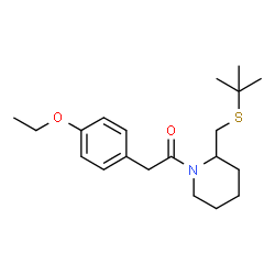ChemSpider 2D Image | 2-(4-Ethoxyphenyl)-1-(2-{[(2-methyl-2-propanyl)sulfanyl]methyl}-1-piperidinyl)ethanone | C20H31NO2S