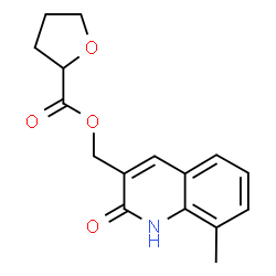 ChemSpider 2D Image | (8-Methyl-2-oxo-1,2-dihydro-3-quinolinyl)methyl tetrahydro-2-furancarboxylate | C16H17NO4