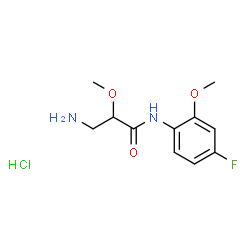 ChemSpider 2D Image | 3-Amino-N-(4-fluoro-2-methoxyphenyl)-2-methoxypropanamide hydrochloride (1:1) | C11H16ClFN2O3