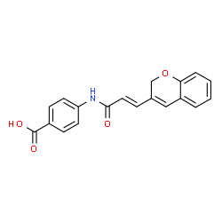 ChemSpider 2D Image | 4-{[(2E)-3-(2H-Chromen-3-yl)-2-propenoyl]amino}benzoic acid | C19H15NO4