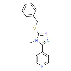 ChemSpider 2D Image | 4-[5-(Benzylsulfanyl)-4-methyl-4H-1,2,4-triazol-3-yl]pyridine | C15H14N4S