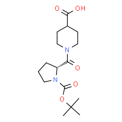 ChemSpider 2D Image | 1-(1-{[(2-Methyl-2-propanyl)oxy]carbonyl}-D-prolyl)-4-piperidinecarboxylic acid | C16H26N2O5
