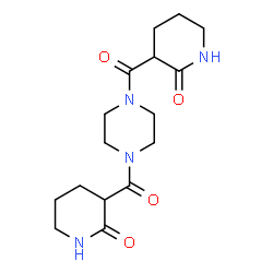 ChemSpider 2D Image | 3,3'-(1,4-Piperazinediyldicarbonyl)di(2-piperidinone) | C16H24N4O4
