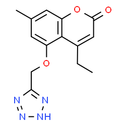 ChemSpider 2D Image | 4-Ethyl-7-methyl-5-(2H-tetrazol-5-ylmethoxy)-2H-chromen-2-one | C14H14N4O3
