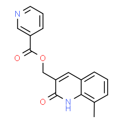 ChemSpider 2D Image | (8-Methyl-2-oxo-1,2-dihydro-3-quinolinyl)methyl nicotinate | C17H14N2O3