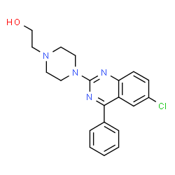 ChemSpider 2D Image | 2-[4-(6-Chloro-4-phenyl-2-quinazolinyl)-1-piperazinyl]ethanol | C20H21ClN4O
