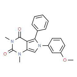 ChemSpider 2D Image | 6-(3-Methoxyphenyl)-1,3-dimethyl-5-phenyl-1H-pyrrolo[3,4-d]pyrimidine-2,4(3H,6H)-dione | C21H19N3O3