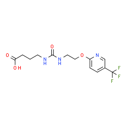 ChemSpider 2D Image | 4-{[(2-{[5-(Trifluoromethyl)-2-pyridinyl]oxy}ethyl)carbamoyl]amino}butanoic acid | C13H16F3N3O4