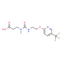 ChemSpider 2D Image | N-Methyl-N-[(2-{[5-(trifluoromethyl)-2-pyridinyl]oxy}ethyl)carbamoyl]-beta-alanine | C13H16F3N3O4