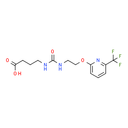 ChemSpider 2D Image | 4-{[(2-{[6-(Trifluoromethyl)-2-pyridinyl]oxy}ethyl)carbamoyl]amino}butanoic acid | C13H16F3N3O4