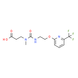 ChemSpider 2D Image | N-Methyl-N-[(2-{[6-(trifluoromethyl)-2-pyridinyl]oxy}ethyl)carbamoyl]-beta-alanine | C13H16F3N3O4