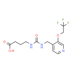 ChemSpider 2D Image | 4-[({[3-(2,2,2-Trifluoroethoxy)-4-pyridinyl]methyl}carbamoyl)amino]butanoic acid | C13H16F3N3O4