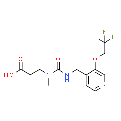 ChemSpider 2D Image | N-Methyl-N-({[3-(2,2,2-trifluoroethoxy)-4-pyridinyl]methyl}carbamoyl)-beta-alanine | C13H16F3N3O4