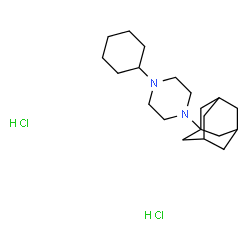 ChemSpider 2D Image | Piperazine, 1-(1-adamantyl)-4-cyclohexyl-, 2HCl | C20H36Cl2N2