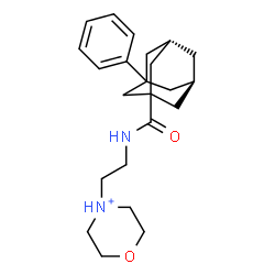 ChemSpider 2D Image | 4-[2-({[(5R,7S)-3-Phenyladamantan-1-yl]carbonyl}amino)ethyl]morpholin-4-ium | C23H33N2O2