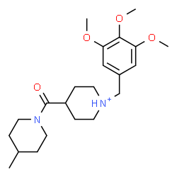 ChemSpider 2D Image | 4-[(4-Methyl-1-piperidinyl)carbonyl]-1-(3,4,5-trimethoxybenzyl)piperidinium | C22H35N2O4