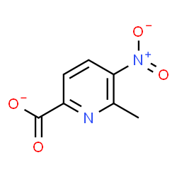 ChemSpider 2D Image | 6-Methyl-5-nitro-2-pyridinecarboxylate | C7H5N2O4