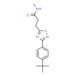 ChemSpider 2D Image | 3-[3-(4-tert-butylphenyl)-1,2,4-oxadiazol-5-yl]-N-methylpropanamide | C16H21N3O2