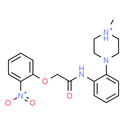 ChemSpider 2D Image | 1-Methyl-4-(2-{[(2-nitrophenoxy)acetyl]amino}phenyl)piperazin-1-ium | C19H23N4O4