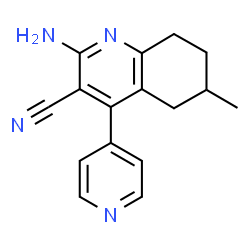 ChemSpider 2D Image | 2-Amino-6-methyl-4-(4-pyridinyl)-5,6,7,8-tetrahydro-3-quinolinecarbonitrile | C16H16N4