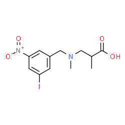 ChemSpider 2D Image | 3-[(3-Iodo-5-nitrobenzyl)(methyl)amino]-2-methylpropanoic acid | C12H15IN2O4