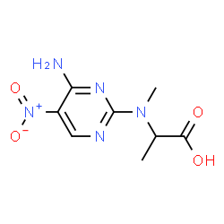 ChemSpider 2D Image | N-(4-Amino-5-nitro-2-pyrimidinyl)-N-methylalanine | C8H11N5O4