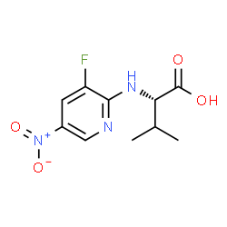ChemSpider 2D Image | N-(3-Fluoro-5-nitro-2-pyridinyl)-L-valine | C10H12FN3O4