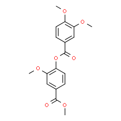 ChemSpider 2D Image | Methyl 4-[(3,4-dimethoxybenzoyl)oxy]-3-methoxybenzoate | C18H18O7