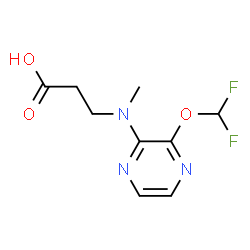 ChemSpider 2D Image | N-[3-(Difluoromethoxy)-2-pyrazinyl]-N-methyl-beta-alanine | C9H11F2N3O3