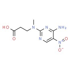 ChemSpider 2D Image | N-(4-Amino-5-nitro-2-pyrimidinyl)-N-methyl-beta-alanine | C8H11N5O4