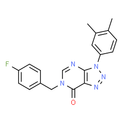 ChemSpider 2D Image | 3-(3,4-Dimethylphenyl)-6-(4-fluorobenzyl)-3,6-dihydro-7H-[1,2,3]triazolo[4,5-d]pyrimidin-7-one | C19H16FN5O