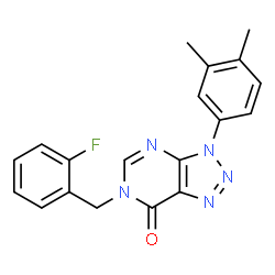 ChemSpider 2D Image | 3-(3,4-Dimethylphenyl)-6-(2-fluorobenzyl)-3,6-dihydro-7H-[1,2,3]triazolo[4,5-d]pyrimidin-7-one | C19H16FN5O