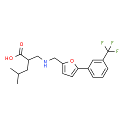 ChemSpider 2D Image | 4-Methyl-2-{[({5-[3-(trifluoromethyl)phenyl]-2-furyl}methyl)amino]methyl}pentanoic acid | C19H22F3NO3
