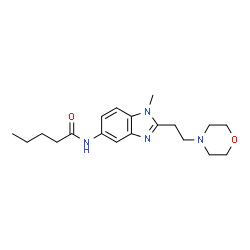 ChemSpider 2D Image | N-{1-Methyl-2-[2-(4-morpholinyl)ethyl]-1H-benzimidazol-5-yl}pentanamide | C19H28N4O2