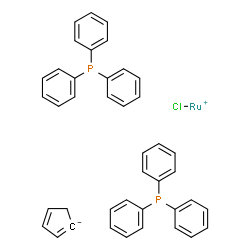 ChemSpider 2D Image | Chlororuthenium(1+) 1,3-cyclopentadienide - triphenylphosphine (1:1:2) | C41H35ClP2Ru