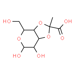 ChemSpider 2D Image | 3,4-O-(1-Carboxyethylidene)hexopyranose | C9H14O8