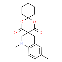 ChemSpider 2D Image | 1'',6''-Dimethyl-1'',4''-dihydro-2''H-dispiro[cyclohexane-1,2'-[1,3]dioxane-5',3''-quinoline]-4',6'-dione | C19H23NO4