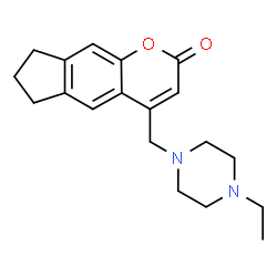 ChemSpider 2D Image | 4-[(4-Ethyl-1-piperazinyl)methyl]-7,8-dihydrocyclopenta[g]chromen-2(6H)-one | C19H24N2O2