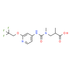 ChemSpider 2D Image | 2-Methyl-3-(methyl{[2-(2,2,2-trifluoroethoxy)-4-pyridinyl]carbamoyl}amino)propanoic acid | C13H16F3N3O4