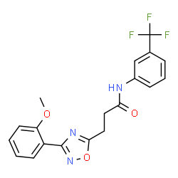ChemSpider 2D Image | 3-[3-(2-Methoxyphenyl)-1,2,4-oxadiazol-5-yl]-N-[3-(trifluoromethyl)phenyl]propanamide | C19H16F3N3O3