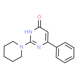 ChemSpider 2D Image | 6-Phenyl-2-(1-piperidinyl)-4(1H)-pyrimidinone | C15H17N3O