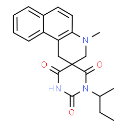 ChemSpider 2D Image | 1'-sec-Butyl-4-methyl-3,4-dihydro-1H,2'H-spiro[benzo[f]quinoline-2,5'-pyrimidine]-2',4',6'(1'H,3'H)-trione | C21H23N3O3