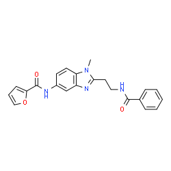 ChemSpider 2D Image | N-[2-(2-benzamidoethyl)-1-methyl-5-benzimidazolyl]-2-furancarboxamide | C22H20N4O3