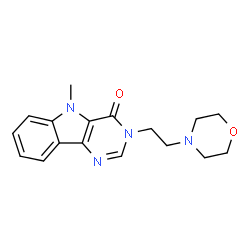 ChemSpider 2D Image | 5-Methyl-3-[2-(4-morpholinyl)ethyl]-3,5-dihydro-4H-pyrimido[5,4-b]indol-4-one | C17H20N4O2