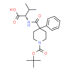 ChemSpider 2D Image | N-[(1-{[(2-Methyl-2-propanyl)oxy]carbonyl}-4-phenyl-4-piperidinyl)carbonyl]-L-valine | C22H32N2O5