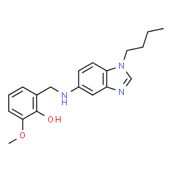 ChemSpider 2D Image | 2-{[(1-Butyl-1H-benzimidazol-5-yl)amino]methyl}-6-methoxyphenol | C19H23N3O2