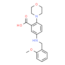 ChemSpider 2D Image | 5-[(2-Methoxybenzyl)amino]-2-(4-morpholinyl)benzoic acid | C19H22N2O4